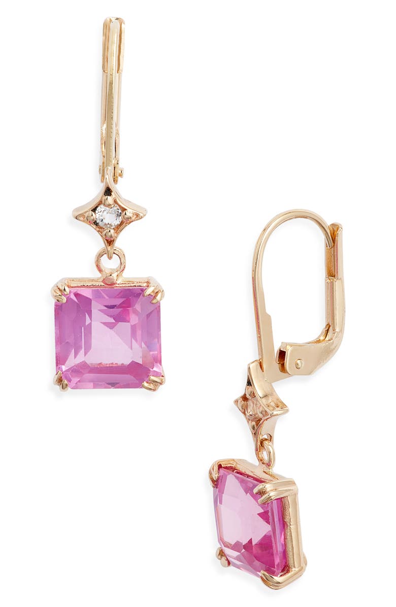 Anzie Jac + Jo Greta Drop Earrings, Main, color, Pink