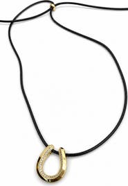 ARGENTO VIVO Cubic Zirconia Horseshoe Corded Necklace