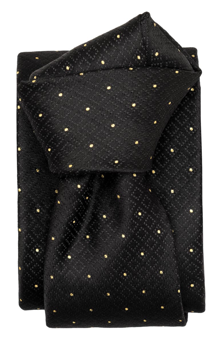 Elizabetta Martini - Extra Long Silk Jacquard Tie for Men, Alternate, color, Black & Gold
