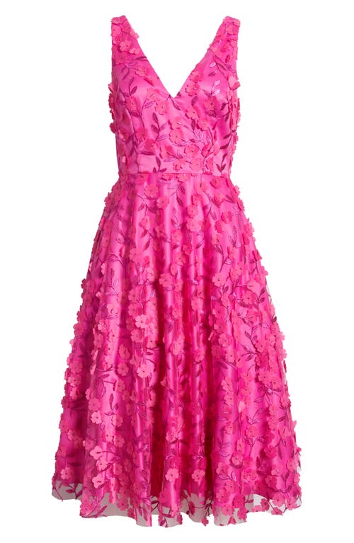 ELIZA J ELIZA J 3D APPLIQUÉ FIT & FLARE COCKTAIL DRESS