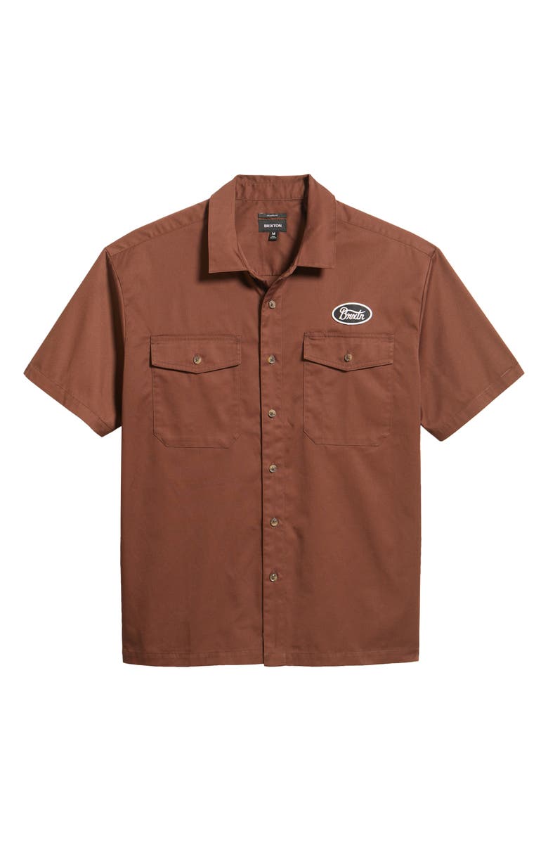 Brixton Builders Olson Button-Up Shirt, Main, color, Chocolate