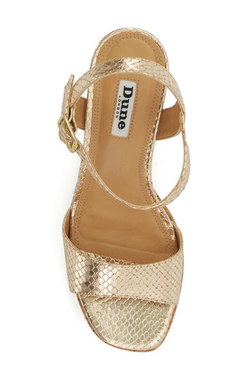 Dune London Jodi Platform Sandal In Gold