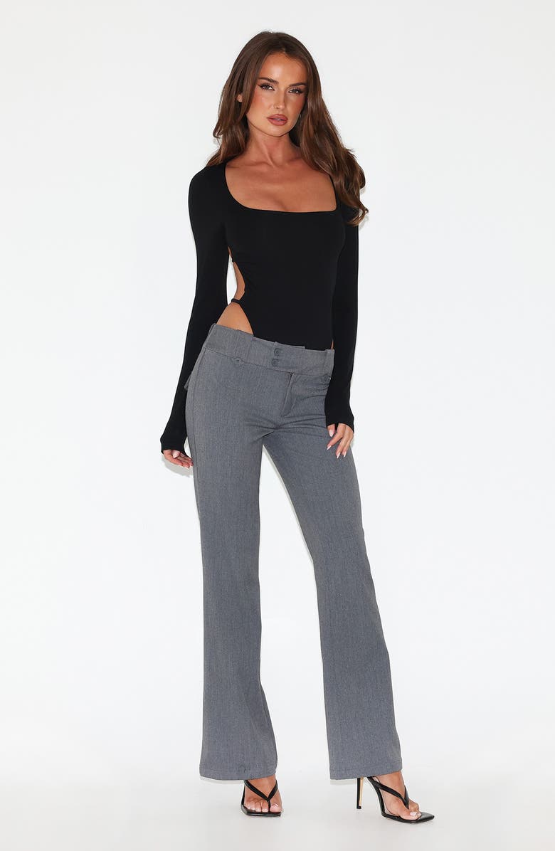 Tiger Mist Minerva Strappy Open Back Long Sleeve Bodysuit, Alternate, color, Black