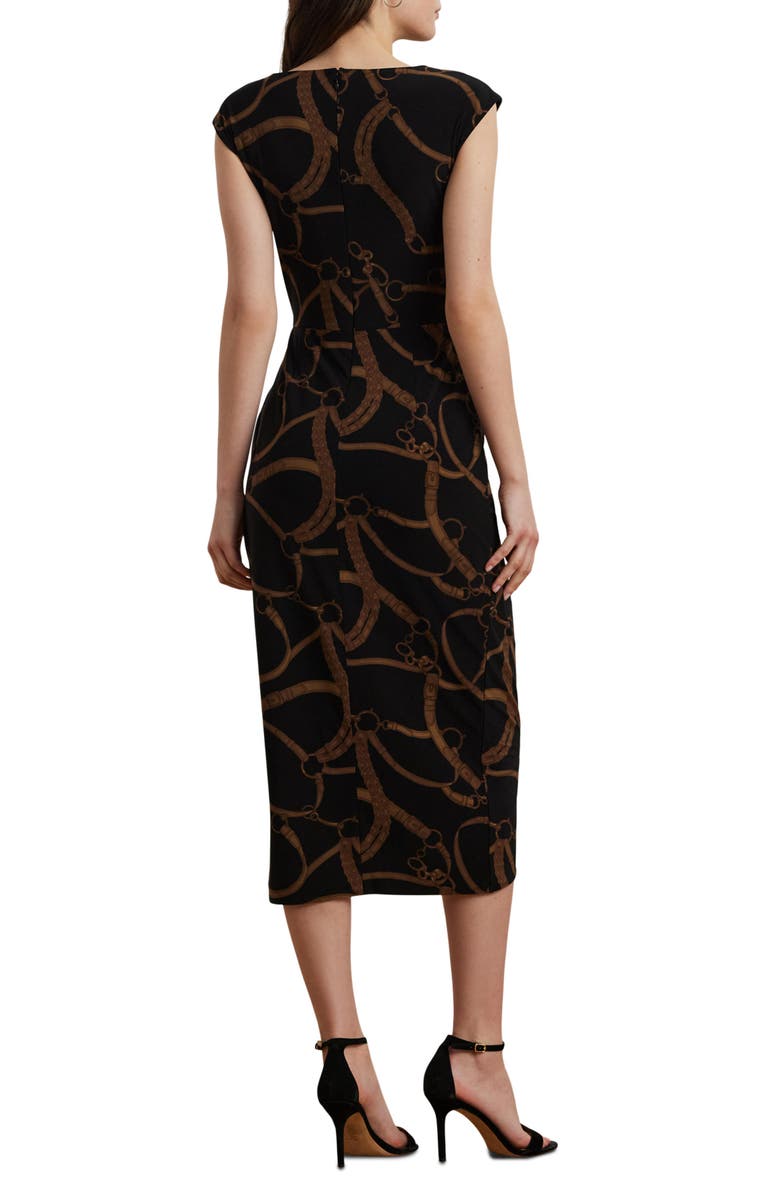 Lauren Ralph Lauren Printed Jersey Faux Wrap Dress, Alternate, color, 