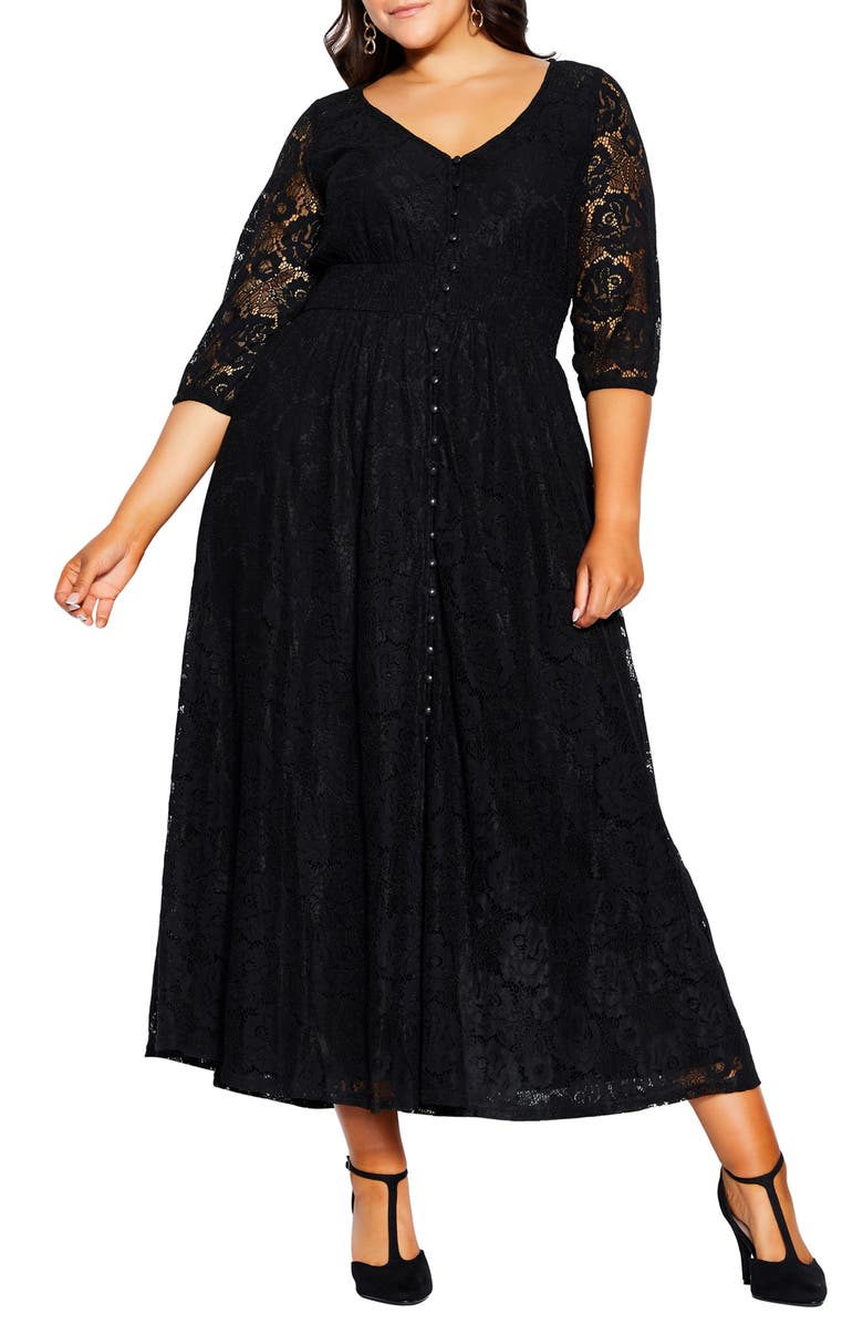 City Chic Divine Creation Lace Dress, Main, color, 