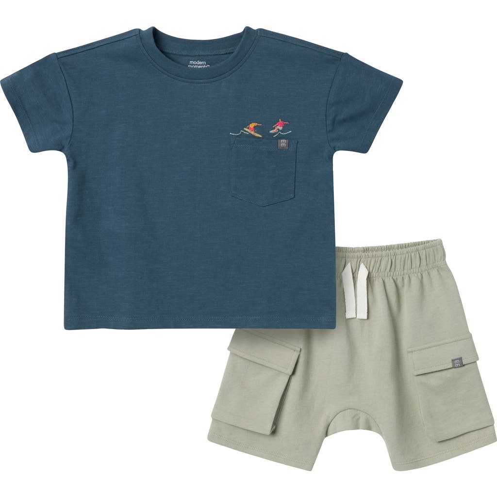 Modern Moments™ By Gerber Top And Cargo Shorts Set In Dark Blue