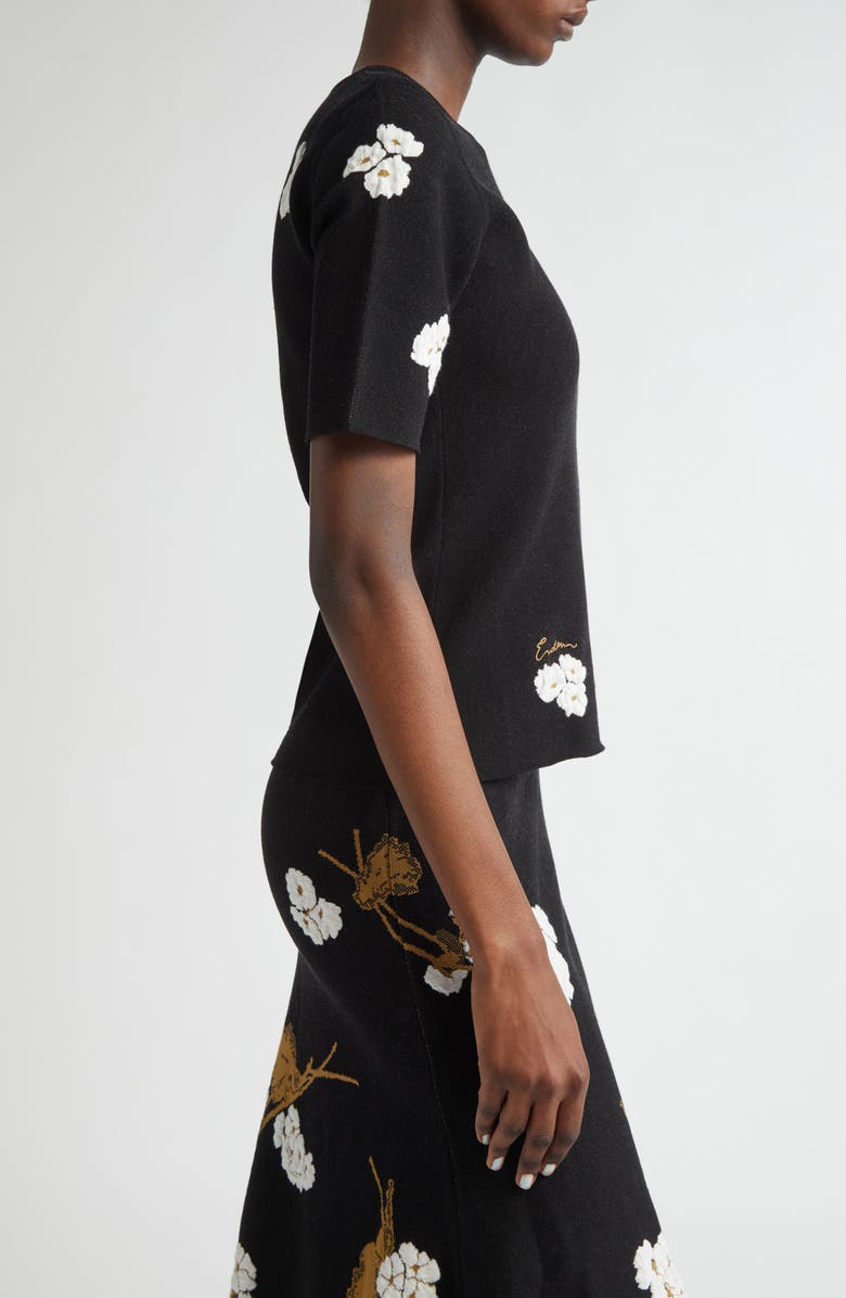 Erdem Floral Jacquard Knit Top, Alternate, color, 