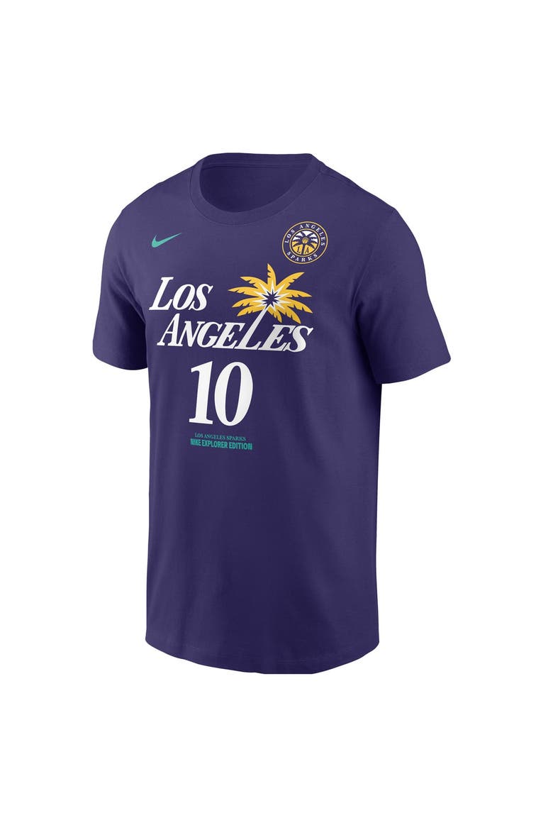 Men's Nike Kelsey Plum Purple Los Angeles Sparks Name & Number T-Shirt, Alternate, color, Purple