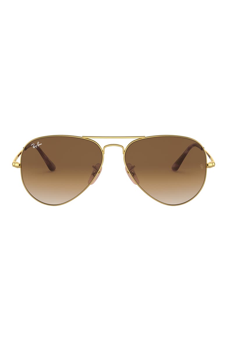 Aviator Metal II 62mm Gradient Oversize Pilot Sunglasses, Main, color, GOLD