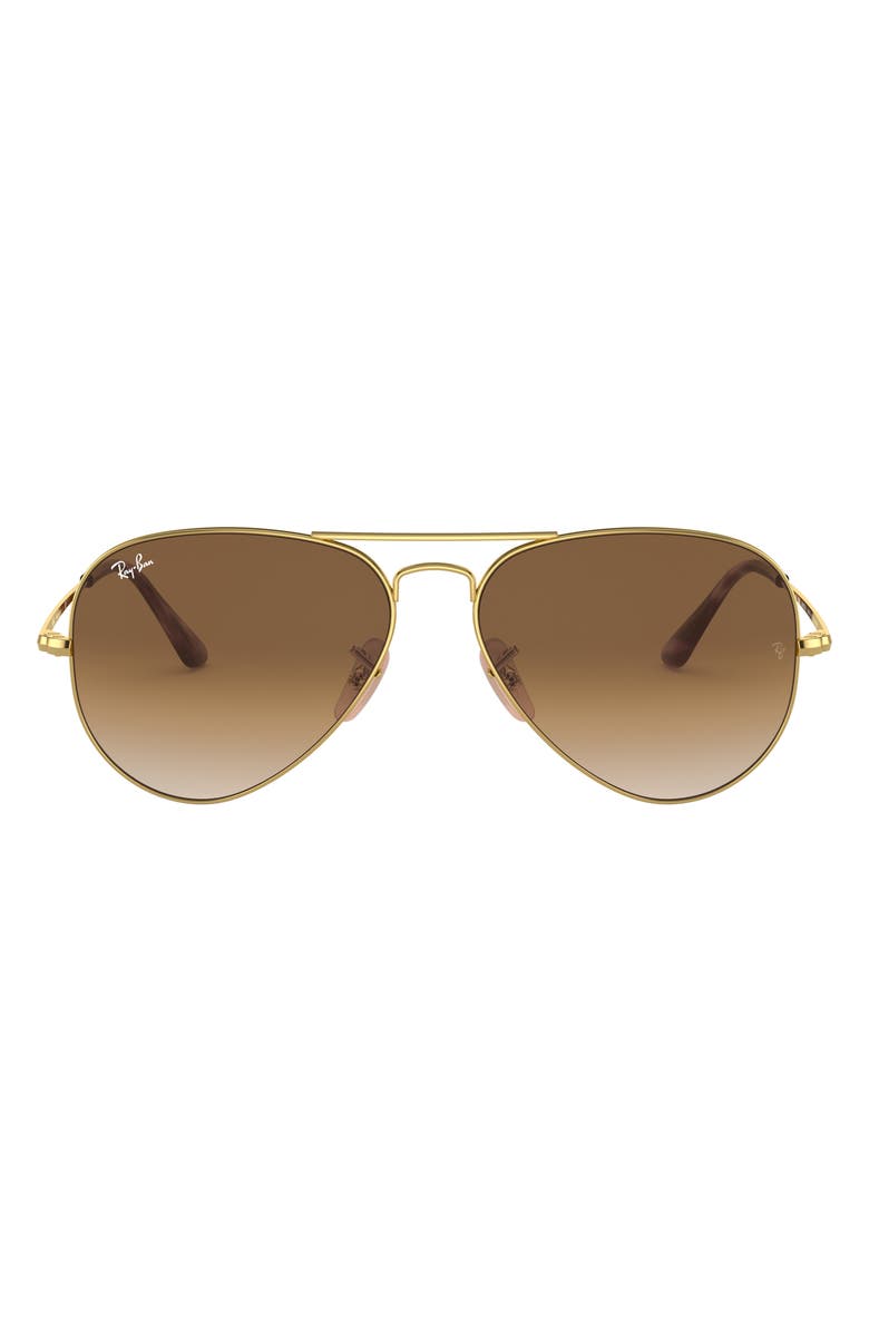 Ray-Ban Aviator Metal II 62mm Gradient Oversize Pilot Sunglasses, Main, color, Gold
