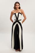 Karen Millen Colour Block Bandeau Jumpsuit