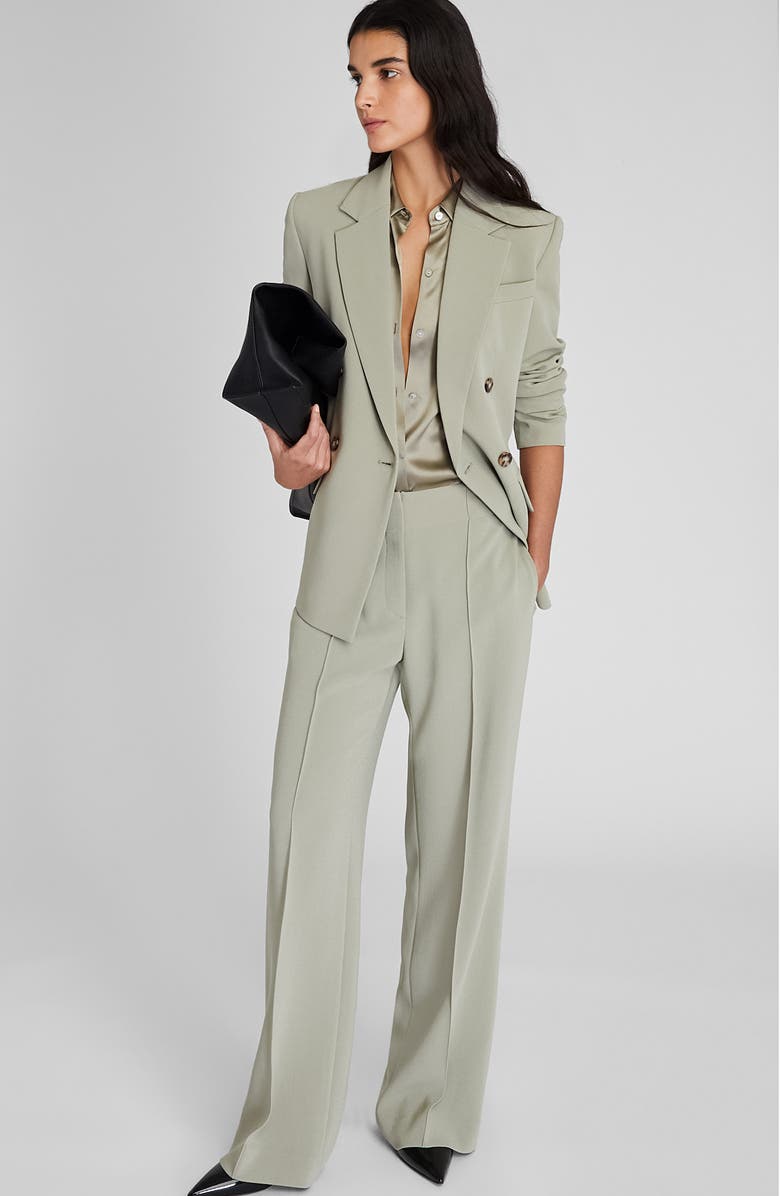 Club Monaco High Waist Wide Leg Crepe Pants, Alternate, color, 