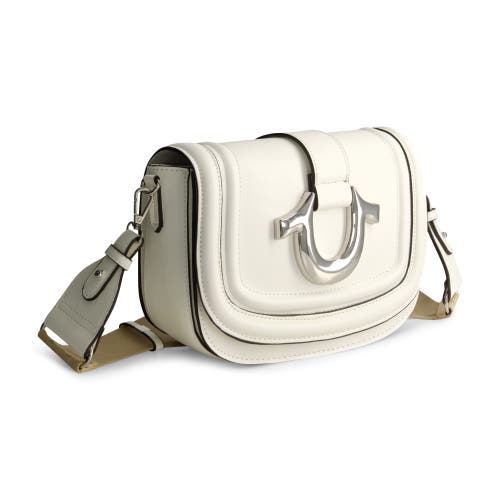 True Religion Saddle Bag With Gold Hardware In White