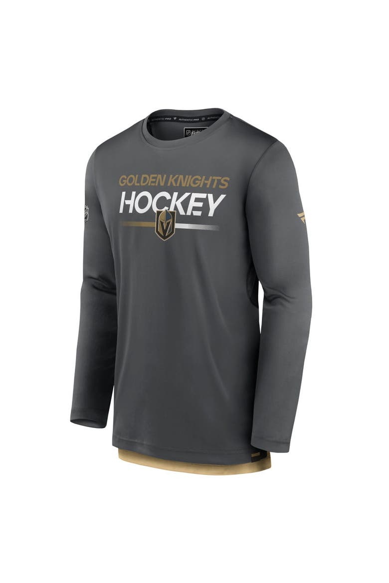 Men's Fanatics Branded  Gray Vegas Golden Knights Authentic Pro Long Sleeve T-Shirt, Alternate, color, Charcoal