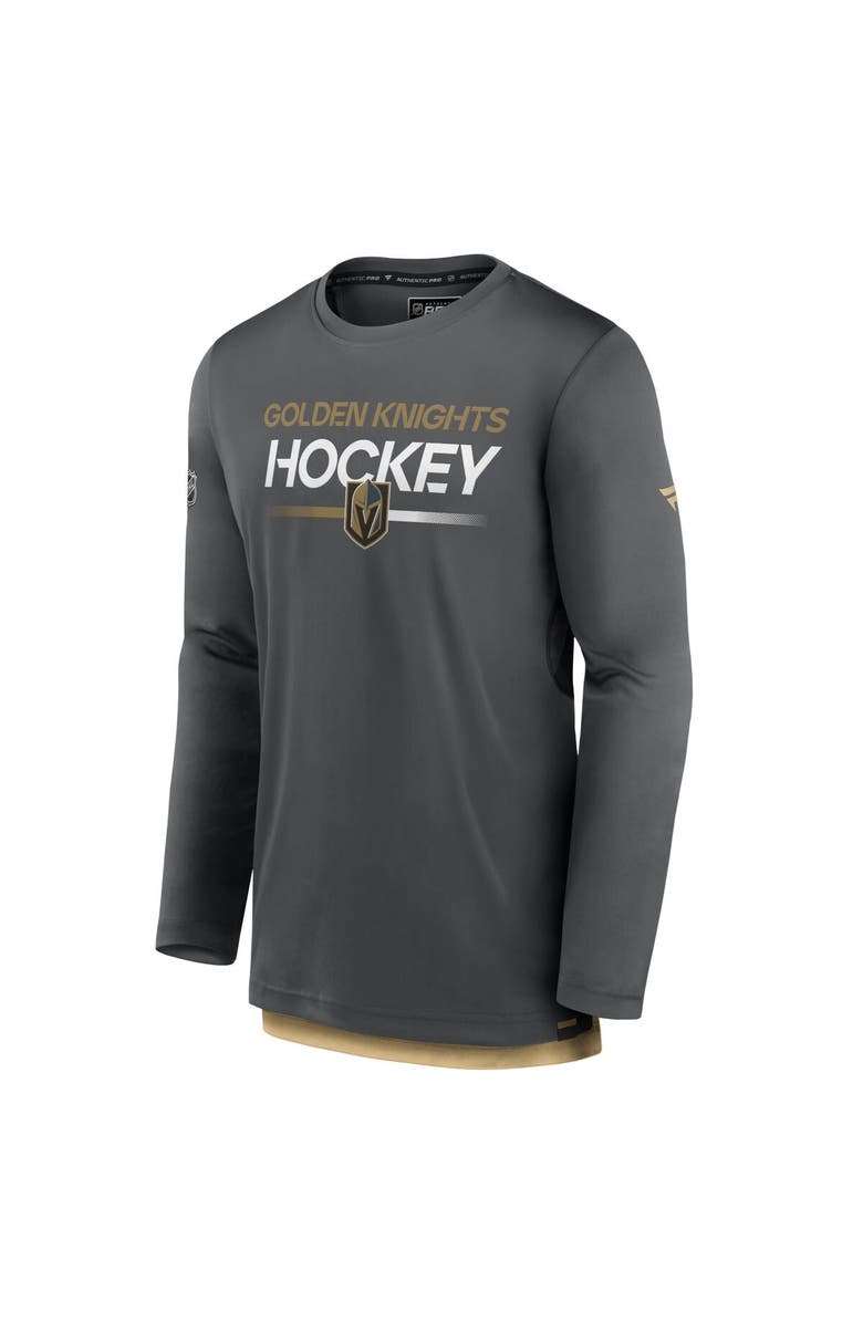 FANATICS Men's Fanatics Branded Gray Vegas Golden Knights Authentic Pro Long Sleeve T-Shirt, Alternate, color, Charcoal