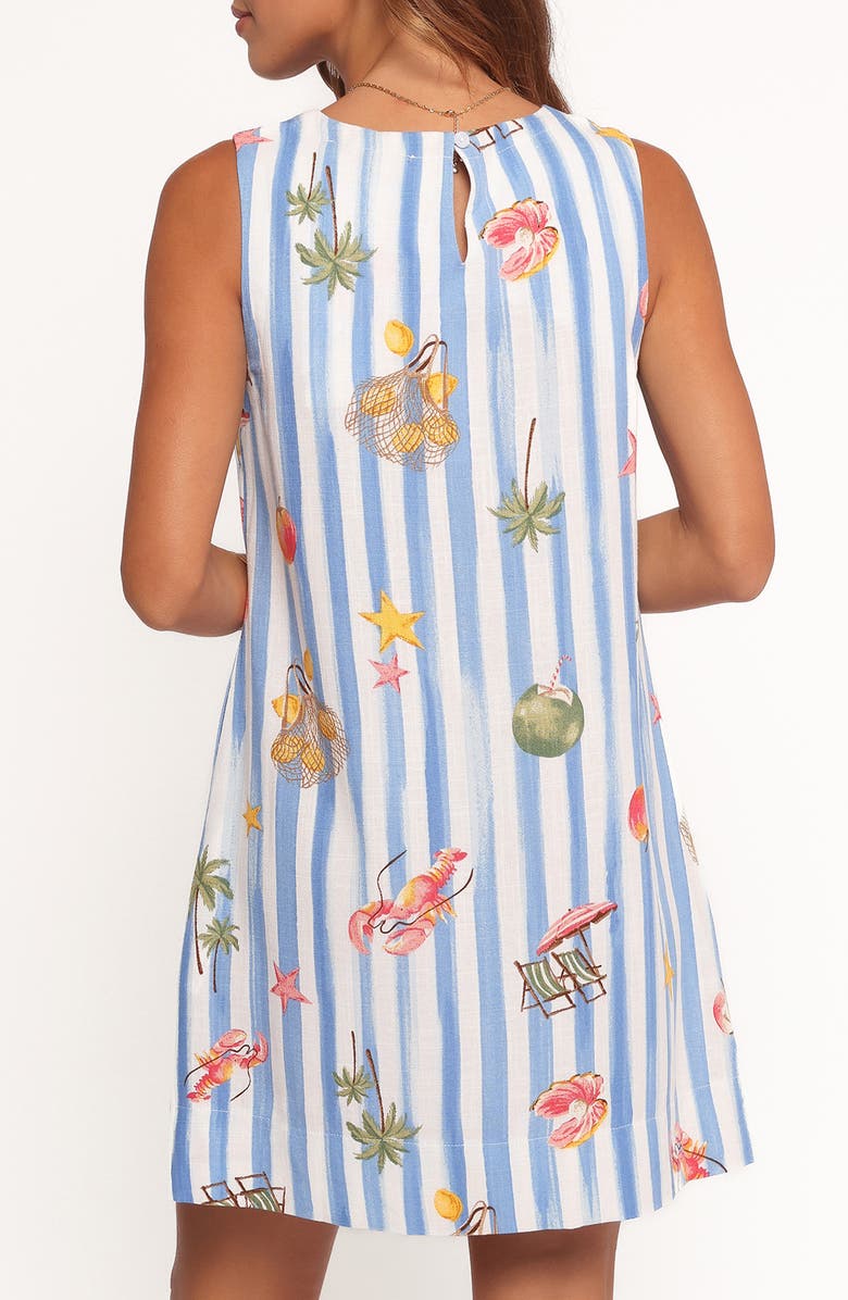 Petal & Pup Zoe Stripe Vacation Print Minidress, Alternate, color, Esme