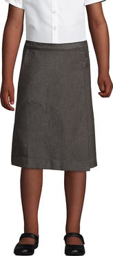 Lands' End School Uniform Girls Solid A-line Skirt Below the Knee