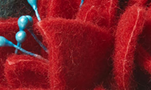 Silk Road Bazaar Poinsettia Felted Wool Ornament In Red