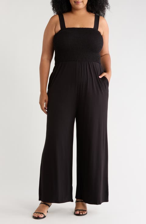 Smocked Wide Leg Jumpsuit