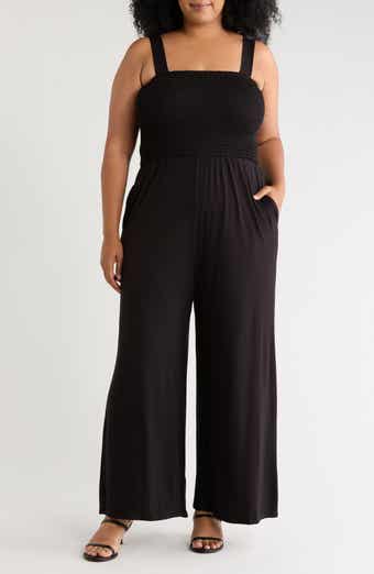 Smocked Wide Leg Jumpsuit