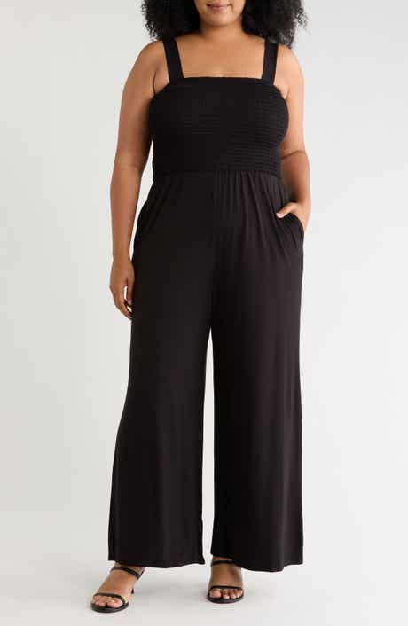 Smocked Wide Leg Jumpsuit