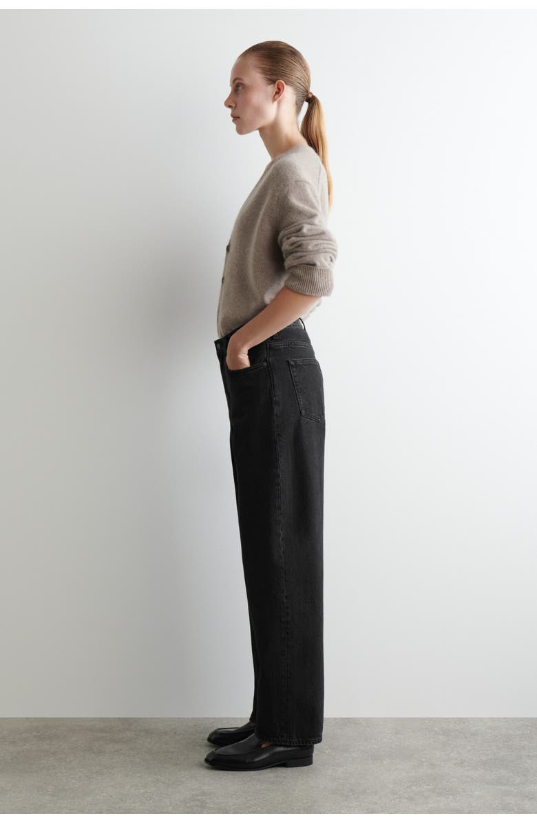 COS Bay Barrel-Leg Jeans, Alternate, color, Black