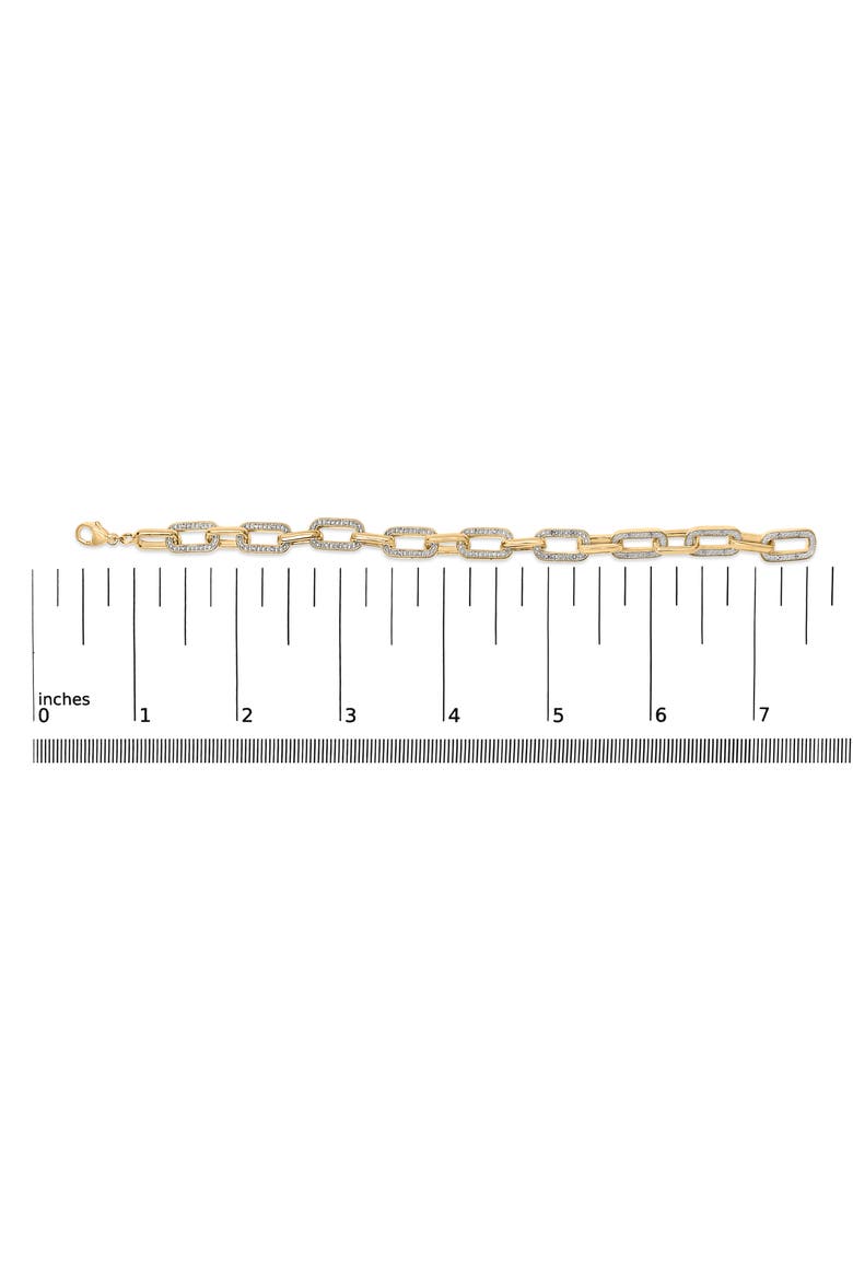 Gold Vermeil 1/10 Cttw Diamond Bold Paperclip Link Bracelet, Alternate, color, Silver