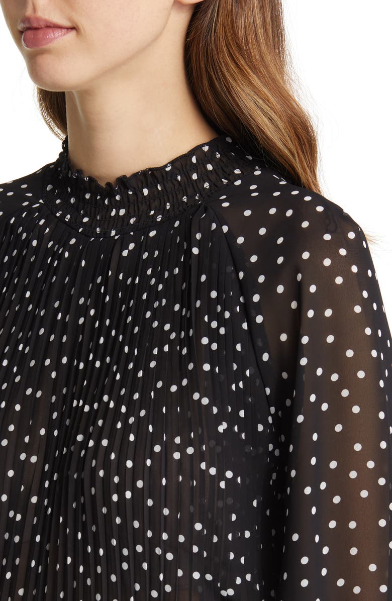 NIKKI LUND Jenna Pleated Blouse, Alternate, color, Black