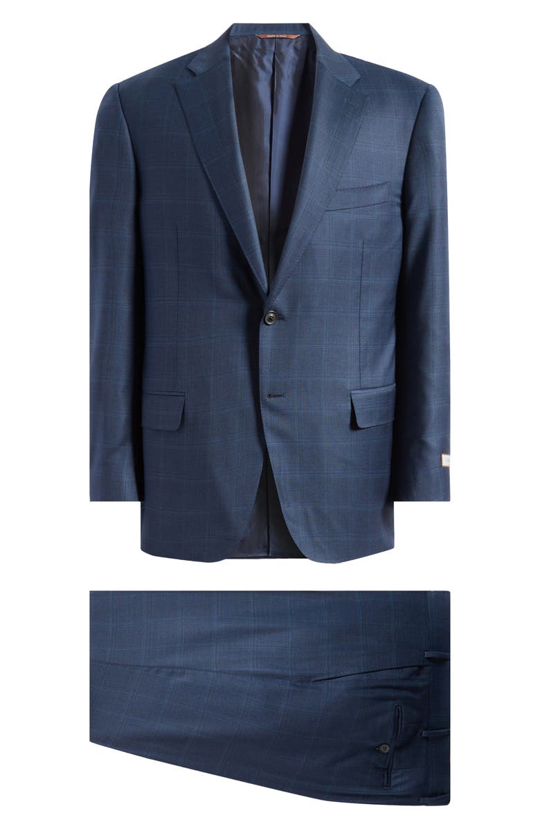 Canali Siena Regular Fit Windowpane Check Super 150s Wool Suit, Main, color, 