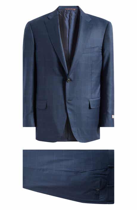 Canali Siena Regular Fit Windowpane Check Super 150s Wool Suit