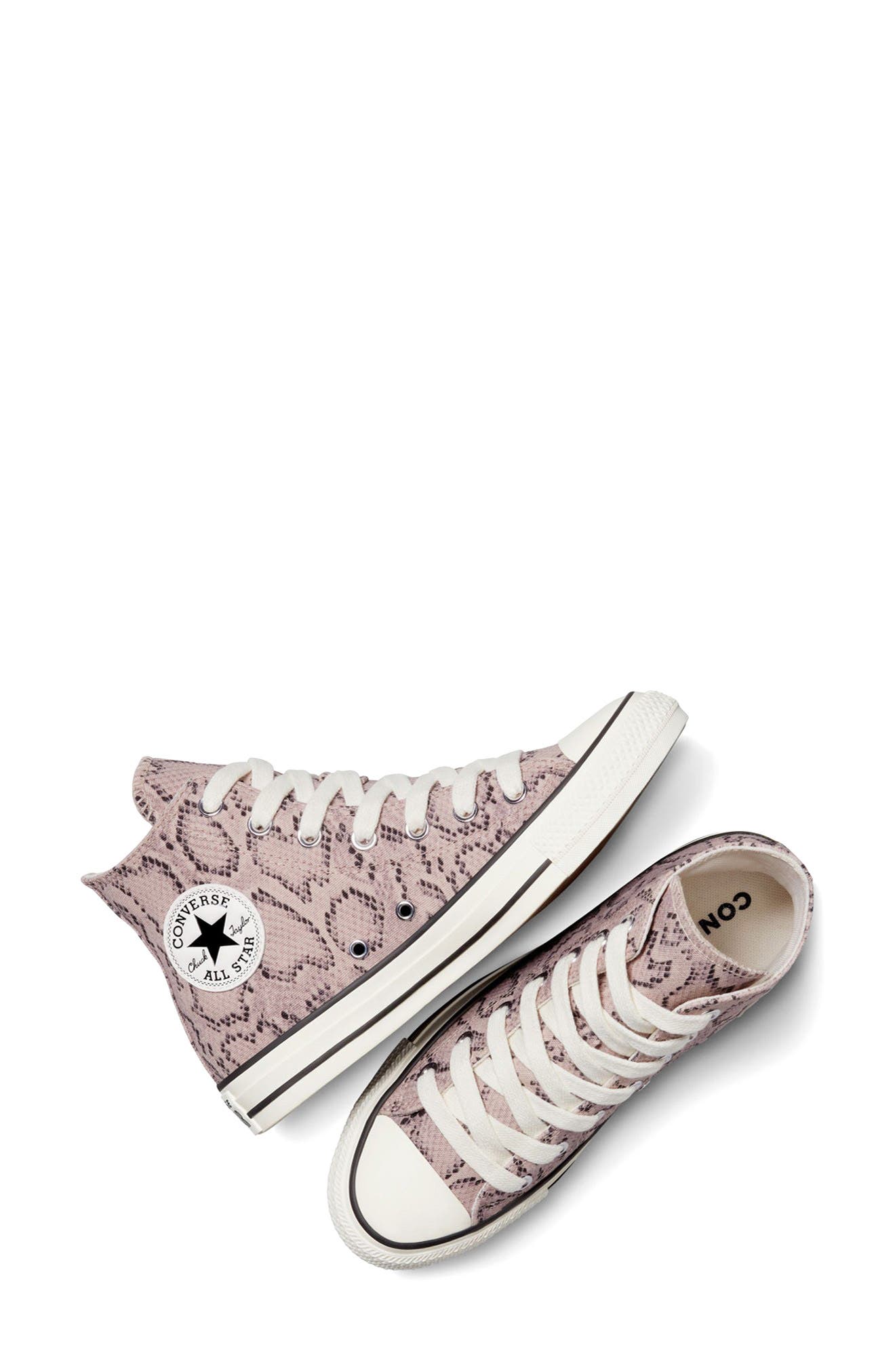 Converse Chuck Taylor All Star Snakeskin Print Canvas High Top Sneaker, Alternate, color, Clay/ Egret/ Egret