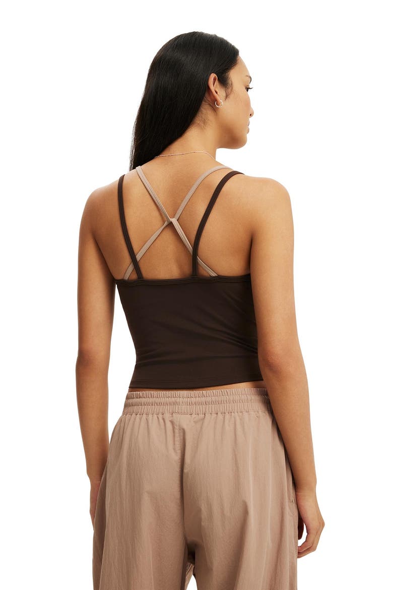 Women's Active Ultra Soft Contrast Layer Tank, Alternate, color, French Roast Latte