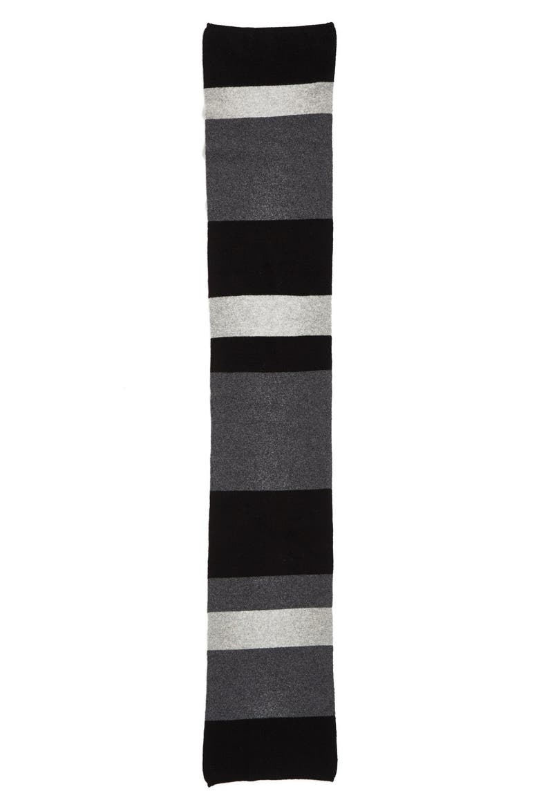 Colorblock Cashmere Muffler, Alternate, color, BLACK COMBO