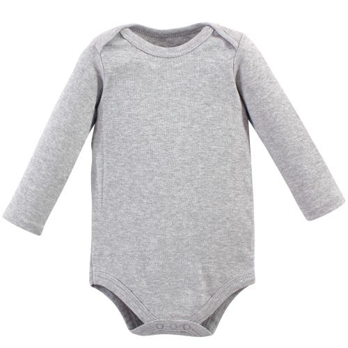 Hudson Baby Cotton Long-sleeve Bodysuits 5-pack In Gray