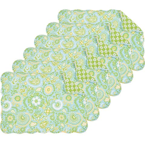Zoe 100% Cotton Set of 6 Placemats 13" x 19"