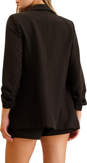 Ruched Sleeve Blazer
