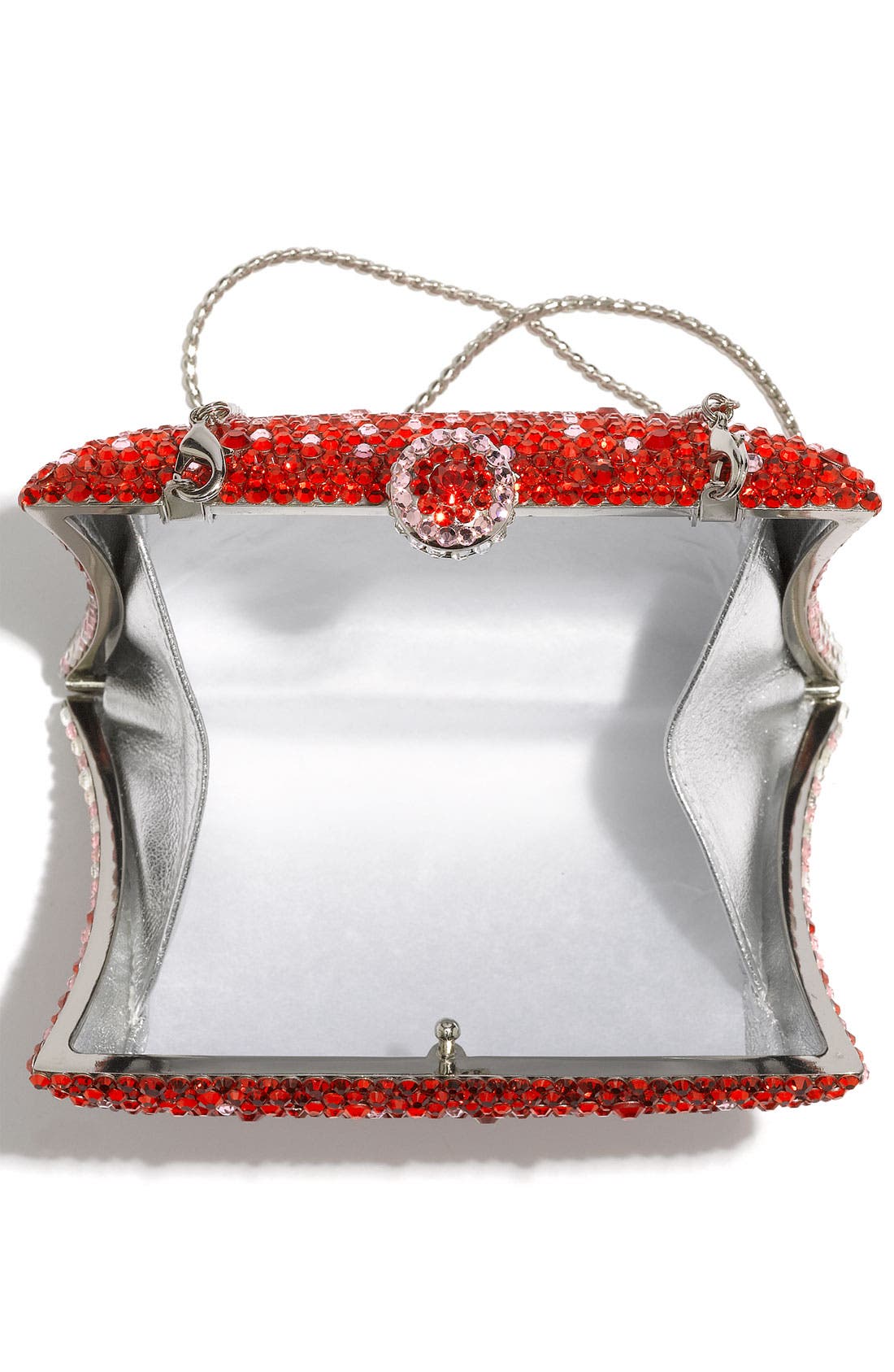 Natasha Couture Rhinestone Clutch, Alternate, color, RED/ PINK