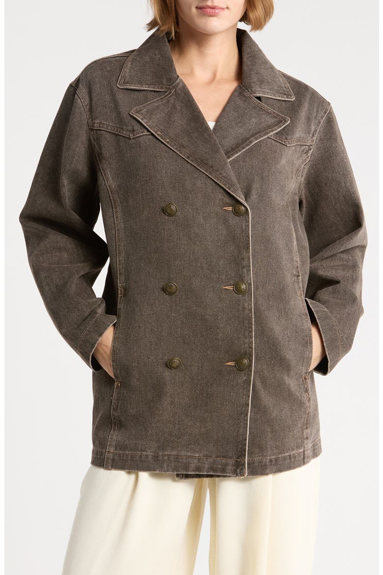 Sanne Denim Peacoat, Main, color, ESPRESSO
