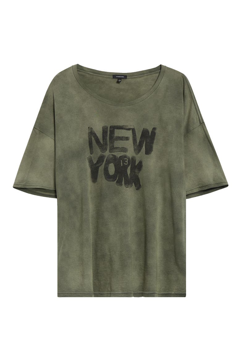 Relaxed Fit NY Cotton & Cashmere Graphic T-Shirt, Alternate, color, OLIVE