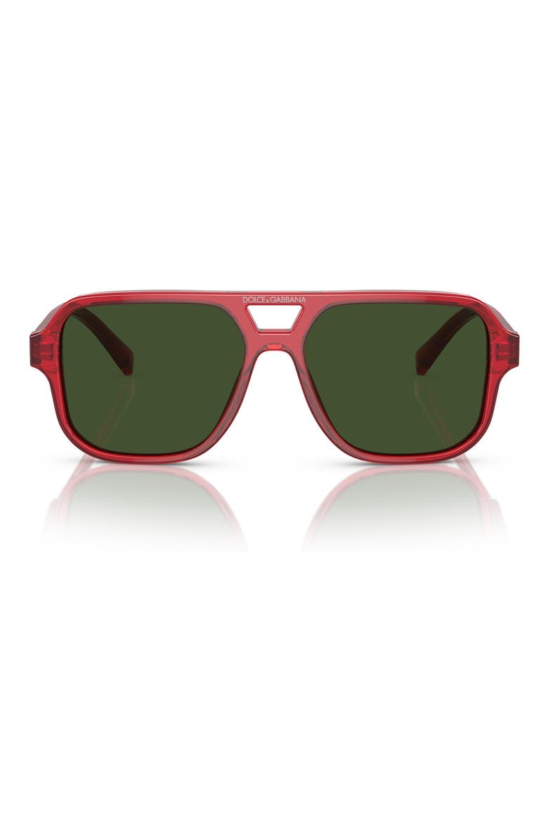 50mm Pilot Sunglasses, Main, color, RED / DARK GREEN
