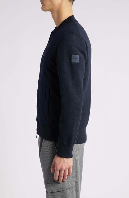 Shop Hugo Boss Boss Eflano Bomber Jacket In Dark Blue