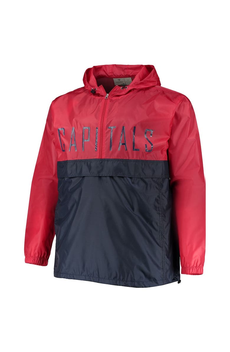 PROFILE Men's Red Washington Capitals Big & Tall Anorak Half-Zip Pullover Hoodie, Alternate, color, Red