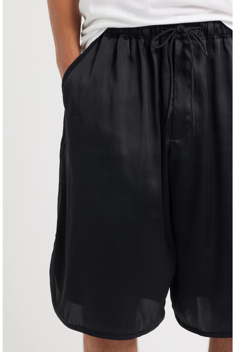 Regular Fit Satin Shorts, Alternate, color, BLACK