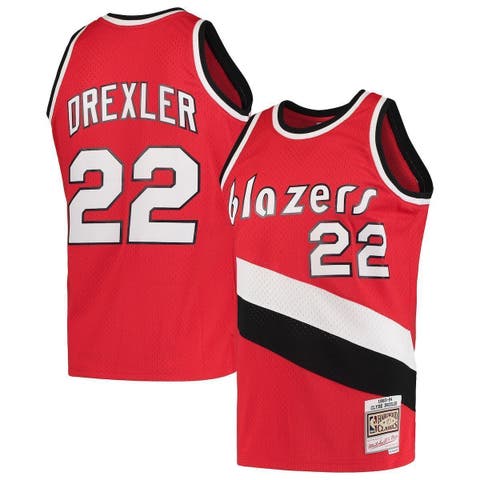 Men's Mitchell & Ness Clyde Drexler Red Portland Trail Blazers 1983/84 Hardwood Classics Swingman Jersey
