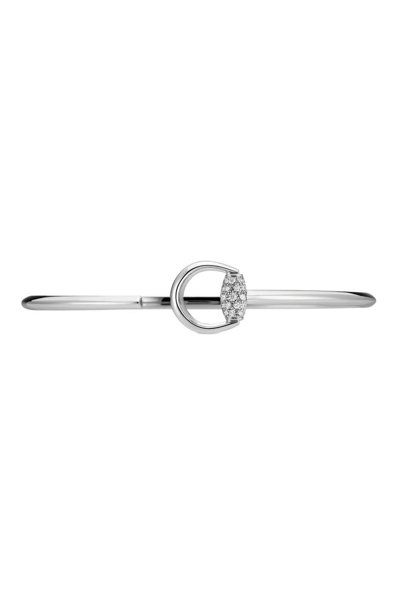 Horsebit Diamond Cuff Bracelet, Alternate, color, WHITE GOLD