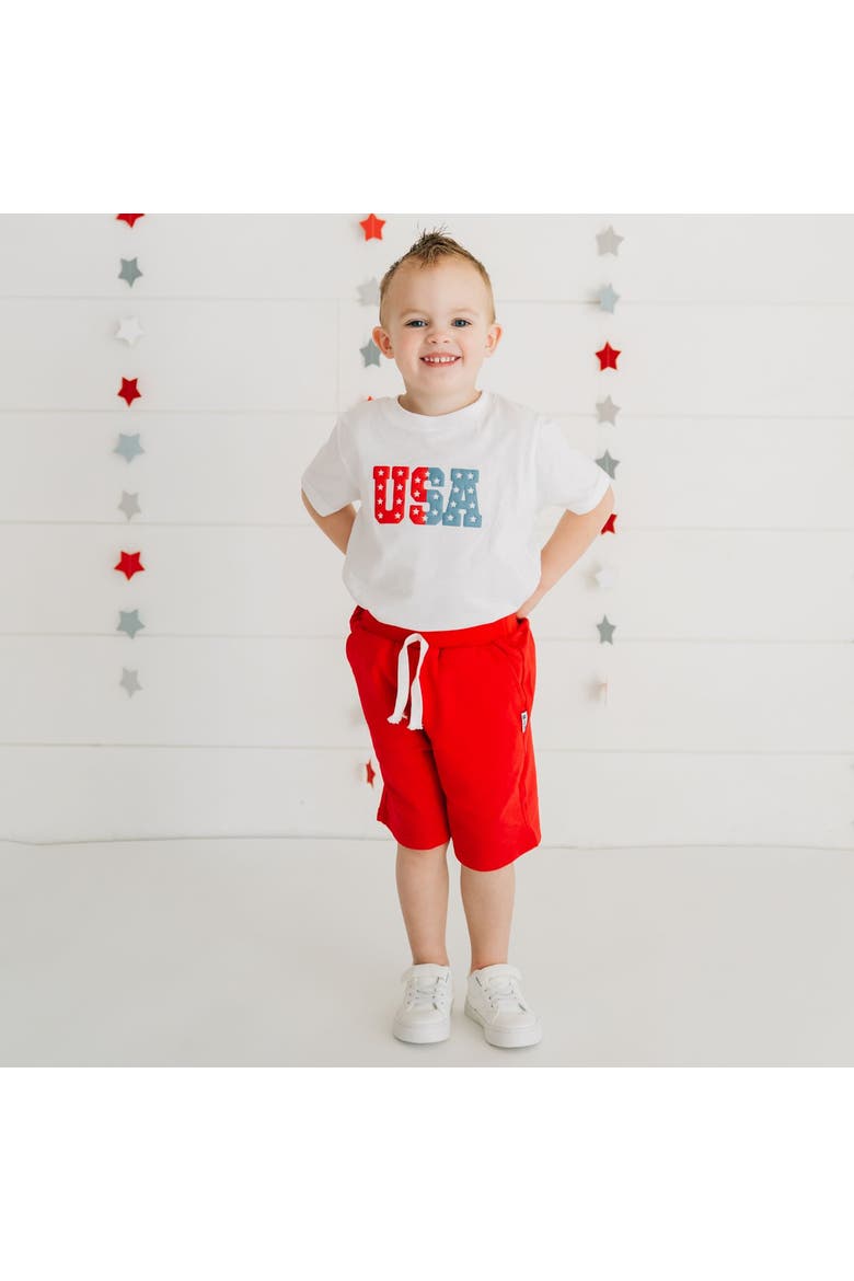 USA Puff Ink Short Sleeve T-Shirt, Alternate, color, White