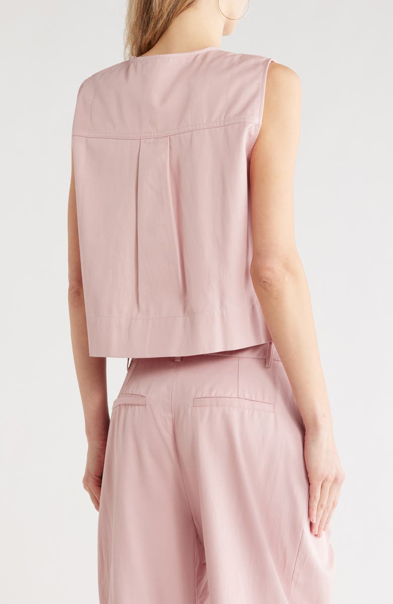 French Connection Patch Pocket Twill Vest, Alternate, color, Mauve Pink