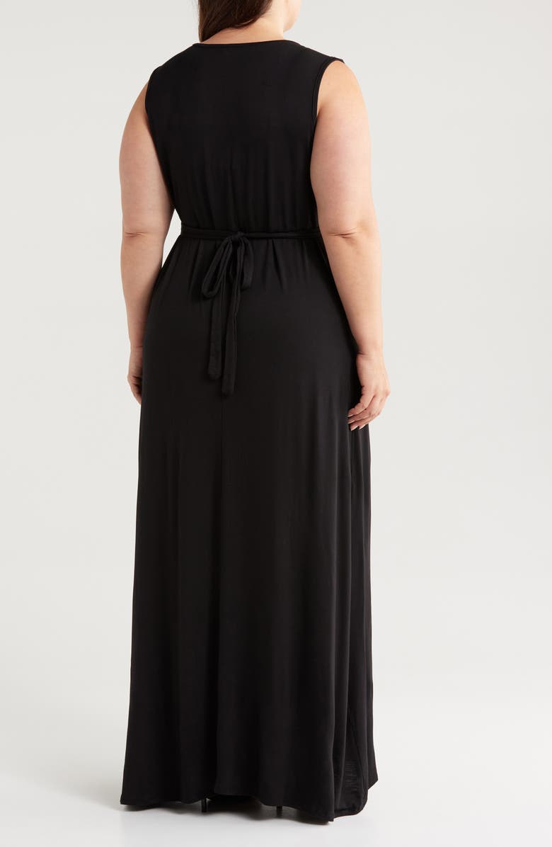 24seven Comfort Apparel Sleeveless Jersey Maxi Dress, Alternate, color, Black