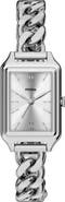Fossil Raquel Tank Curb Chain Bracelet Watch, 23mm x 38mm