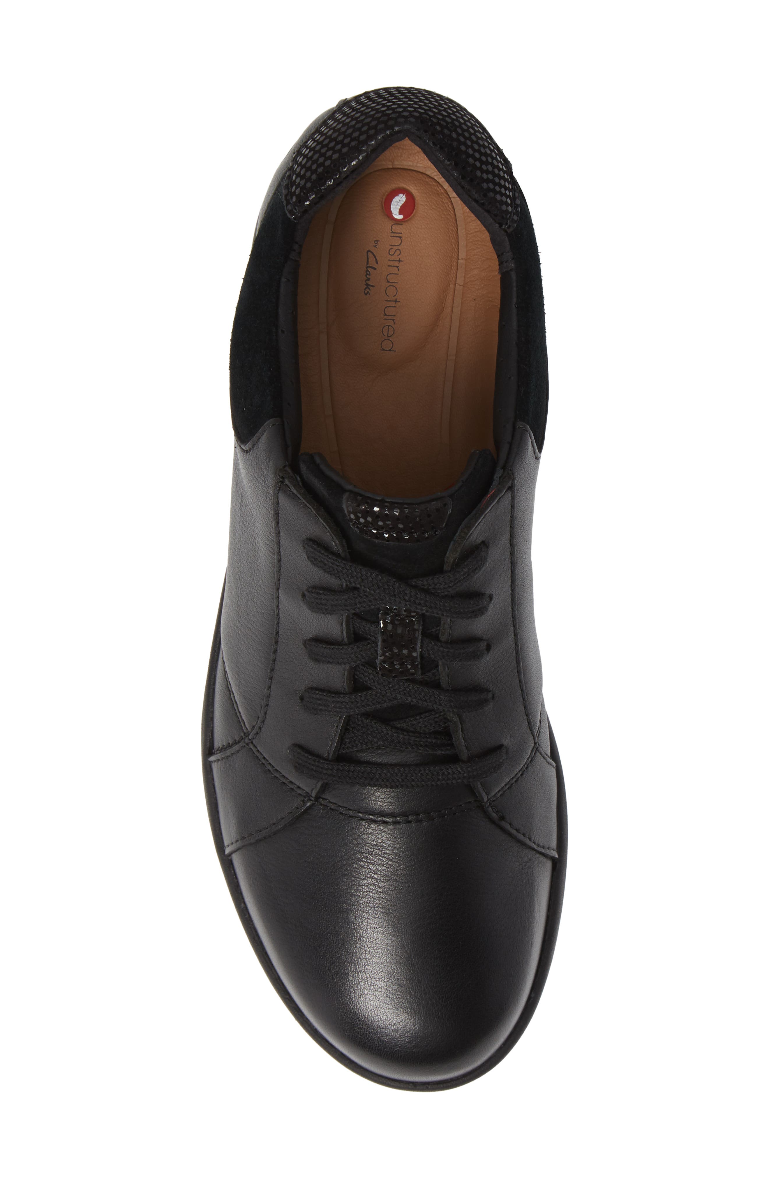 UnAdorn Lace-Up Sneaker, Alternate, color, BLACK LEATHER